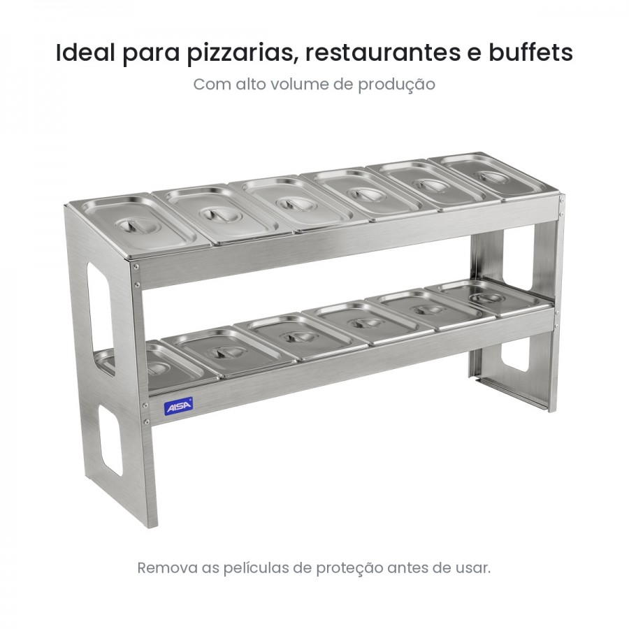 Condimentadora Pizzarola De Mesa 12 Cubas 2 Níveis - Aisa
