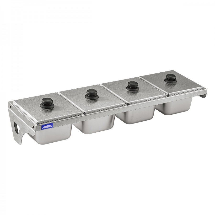 Condimentadora de Parede 4 Cubas Inox 1/6 100mm - Aisa