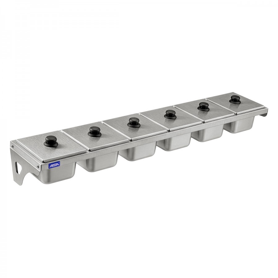 Condimentadora de Parede 6 Cubas Inox 1/6 100mm - Aisa