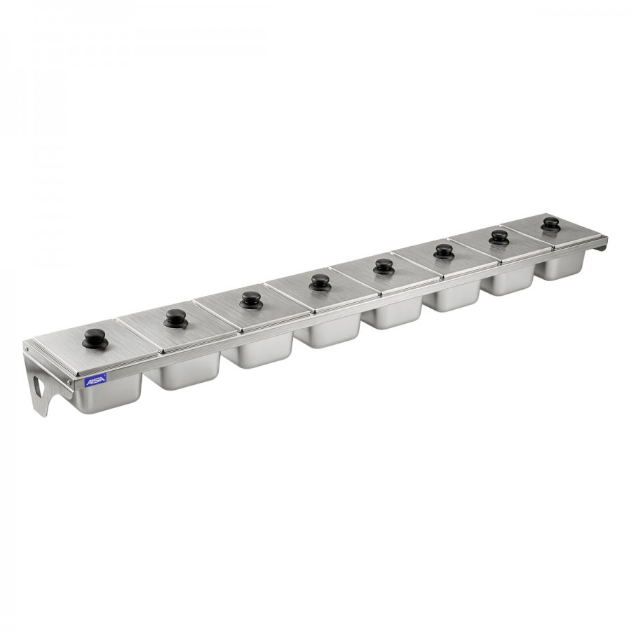 Condimentadora de Parede 8 Cubas Inox 1/6 100mm - Aisa