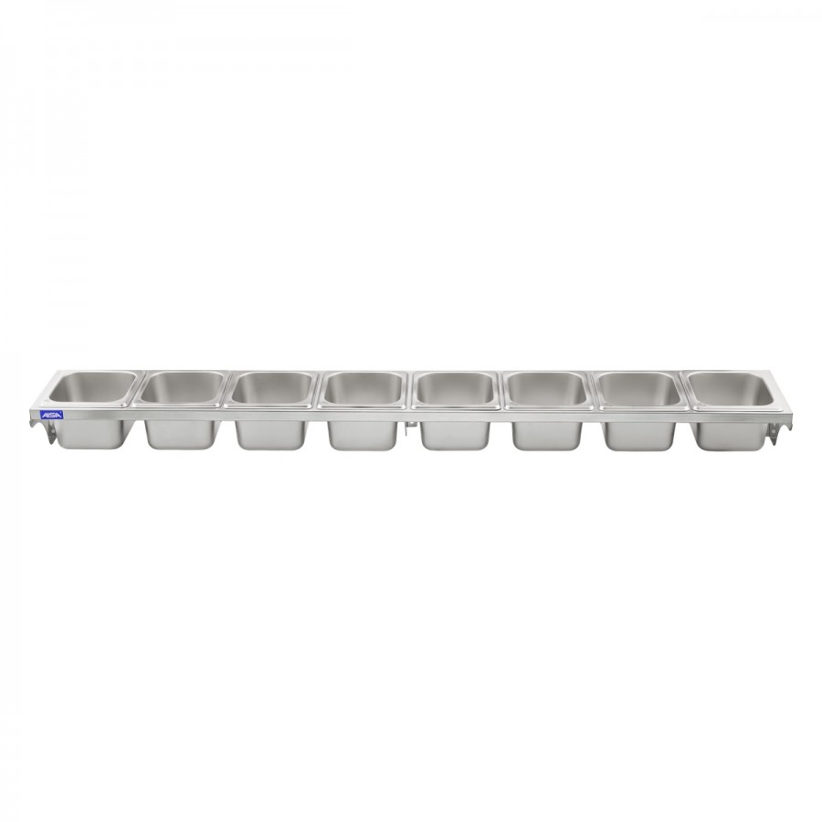 Condimentadora de Parede 8 Cubas Inox 1/6 100mm - Aisa