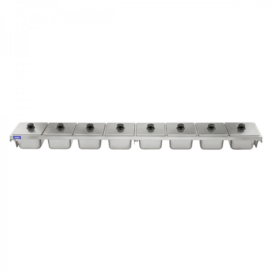 Condimentadora de Parede 8 Cubas Inox 1/6 100mm - Aisa