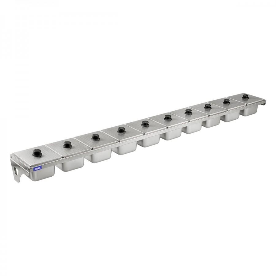 Condimentadora de Parede 10 Cubas Inox 1/6 100mm - Aisa