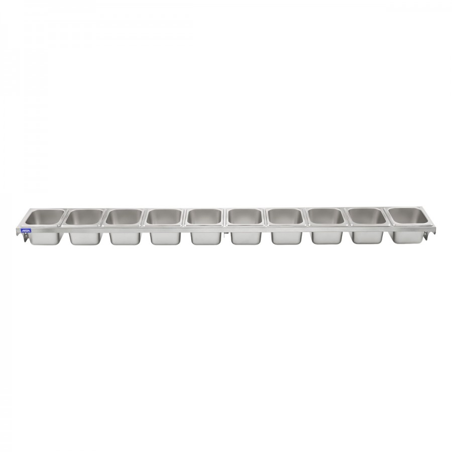 Condimentadora de Parede 10 Cubas Inox 1/6 100mm - Aisa