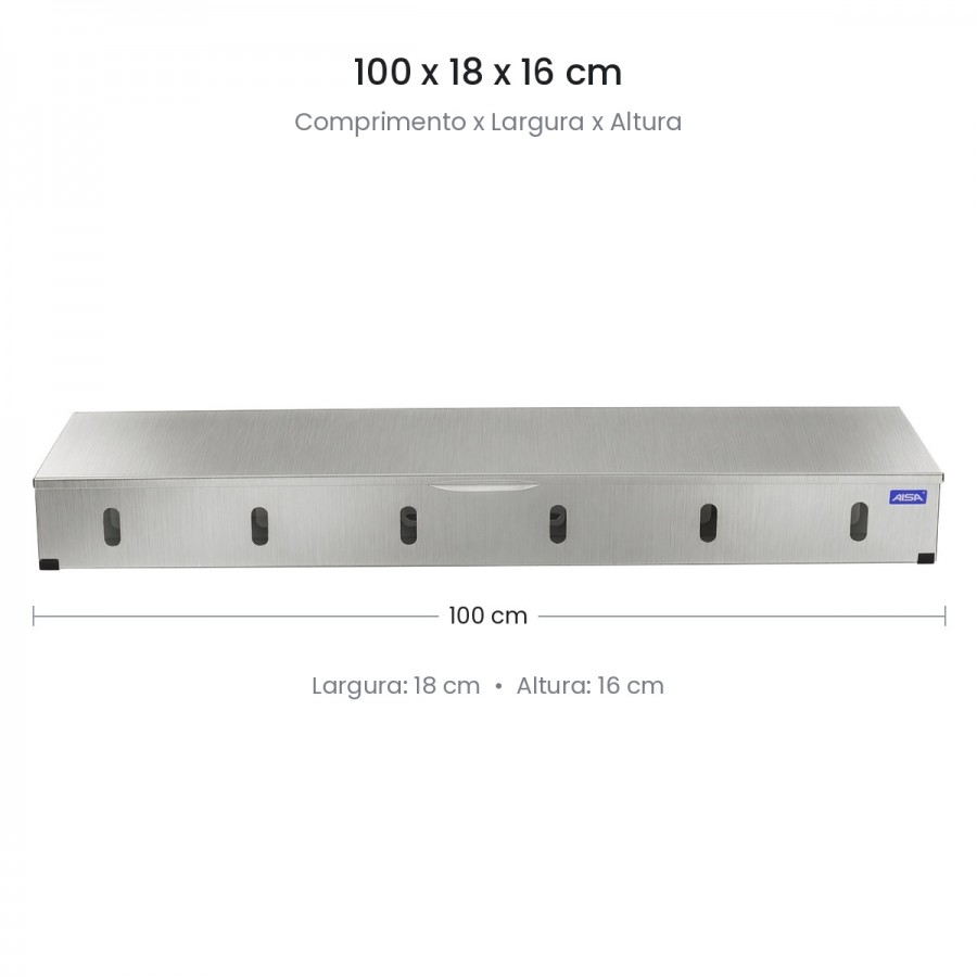 Condimentadora Refrigerada Pizzarola Inox 6 Cubas Tampa Reta - Aisa