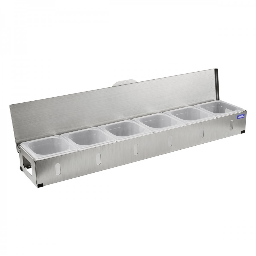 Condimentadora Refrigerada Pizzarola Inox 6 Cubas Tampa Reta - Aisa